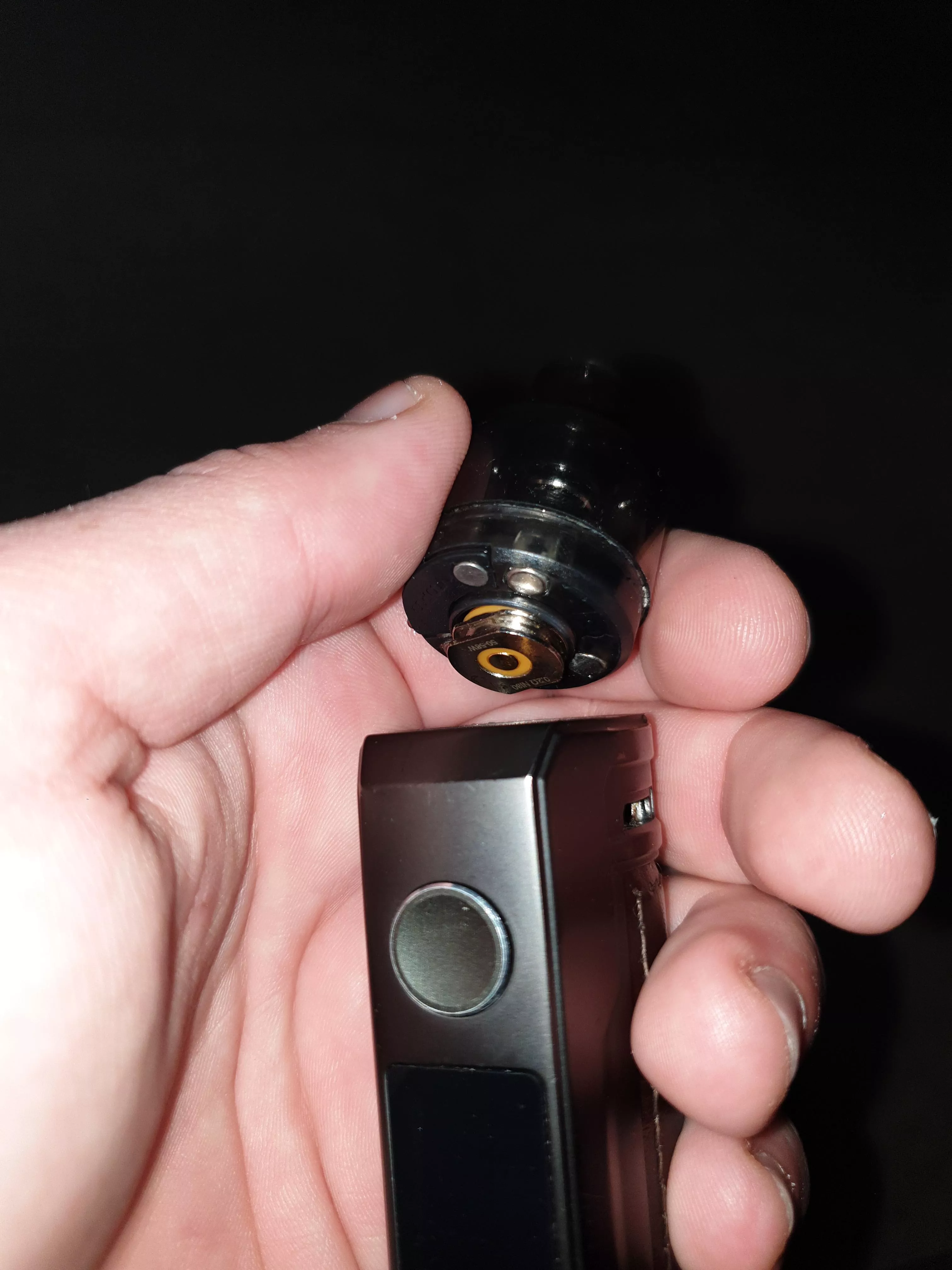 Geekvape zeus atomizer (0.2 ohm) works perfectly fine in my Voopoo drags. I just cut the top of the atomizer and it works.
