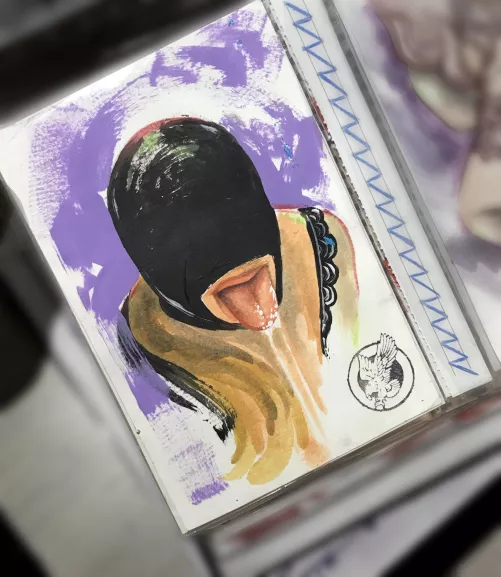 Made by me with acrylic and some watercolors 