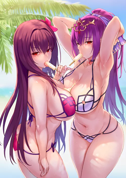 Scathach Skadi & Scathach (Swimsuit Assassin) (Fate) [Zhen Lu]

