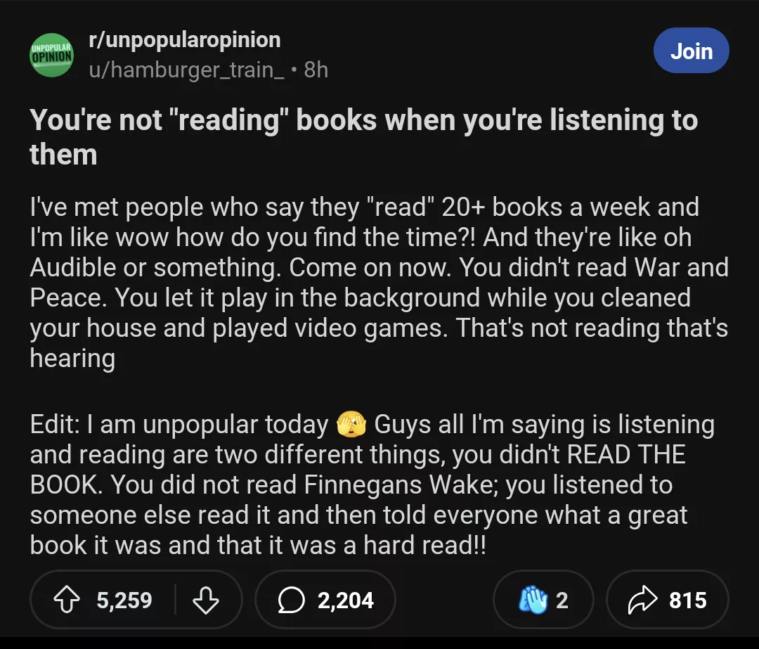 Well the comments ought to be fun at least