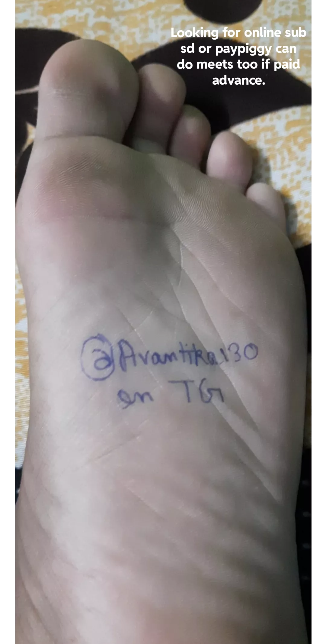 19 F looking for a sub sugar daddy or paypig to have fun with.Dm on telegram Avantika130 if interested .Verifying too by normal call or vns .