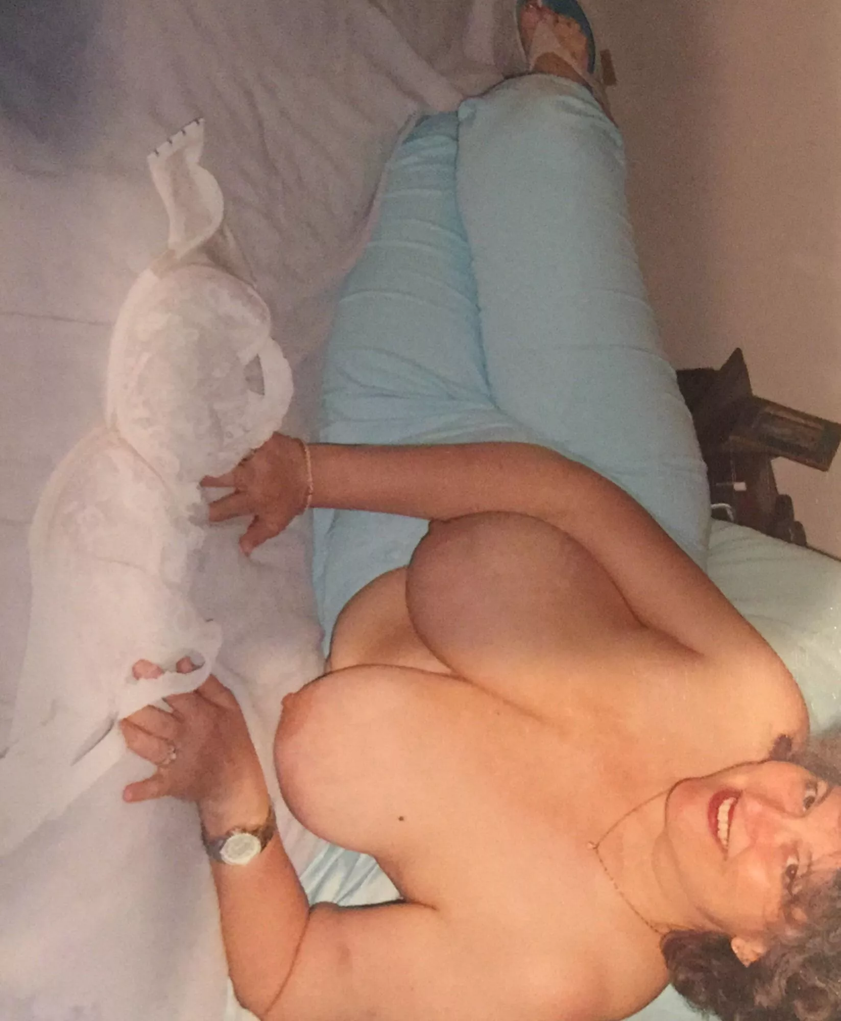 [1999; 40]Wife at 40 in 1999; the gray hadn’t appeared yet