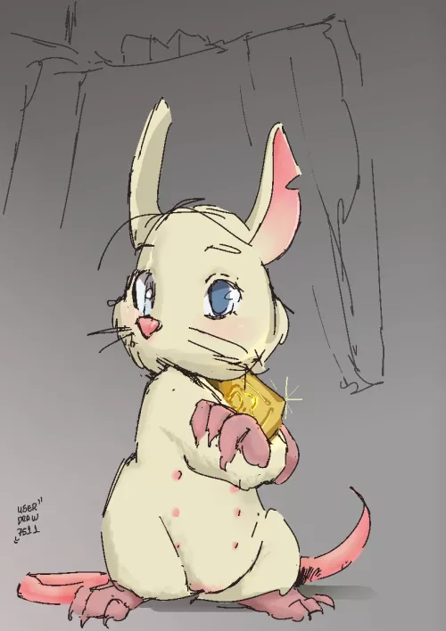 A mouse with her coin (userdraw7511)