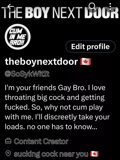 Add me on Twitter if you want that big cock throated boys.