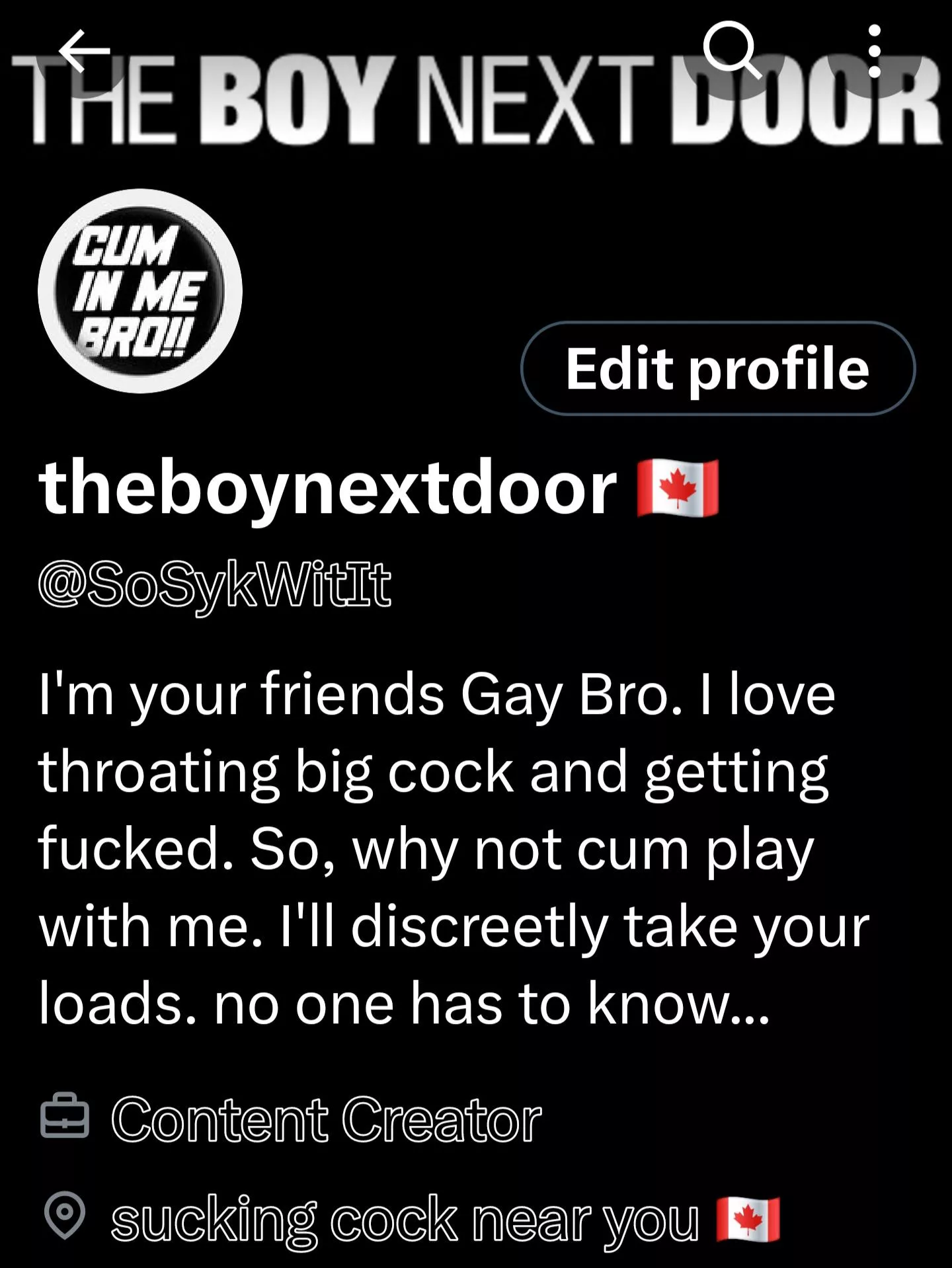 Add me on Twitter if you want that big cock throated boys.