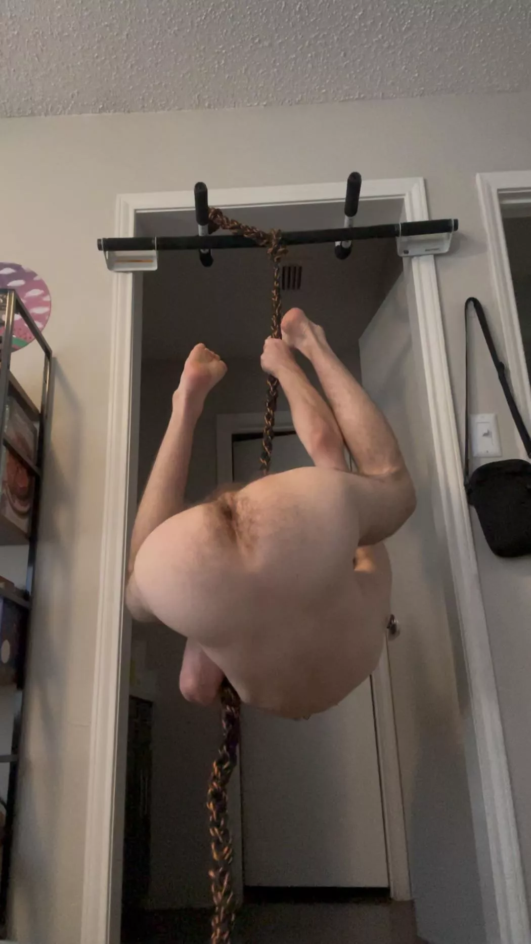 ape man likes to air out while swinging 🐾