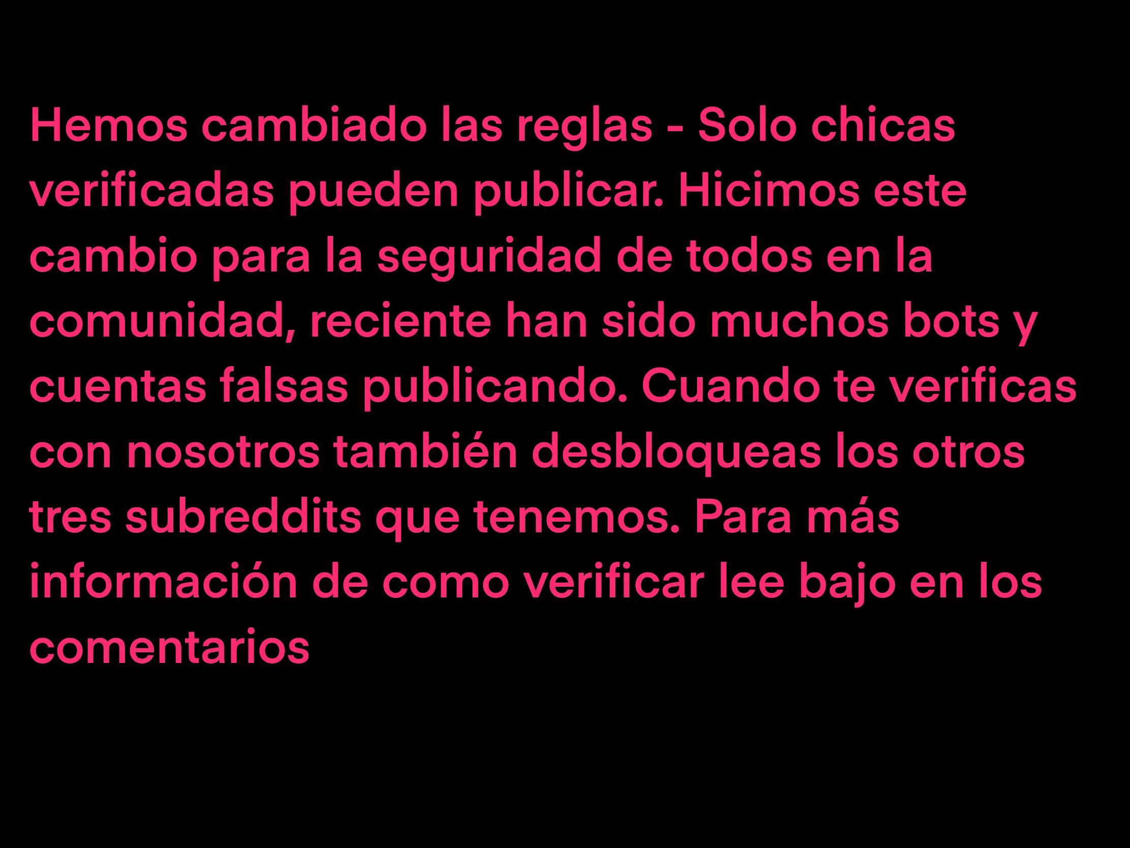 CAMBIO DE REGLAS - Solo permitimos cuentas verificadas publicar