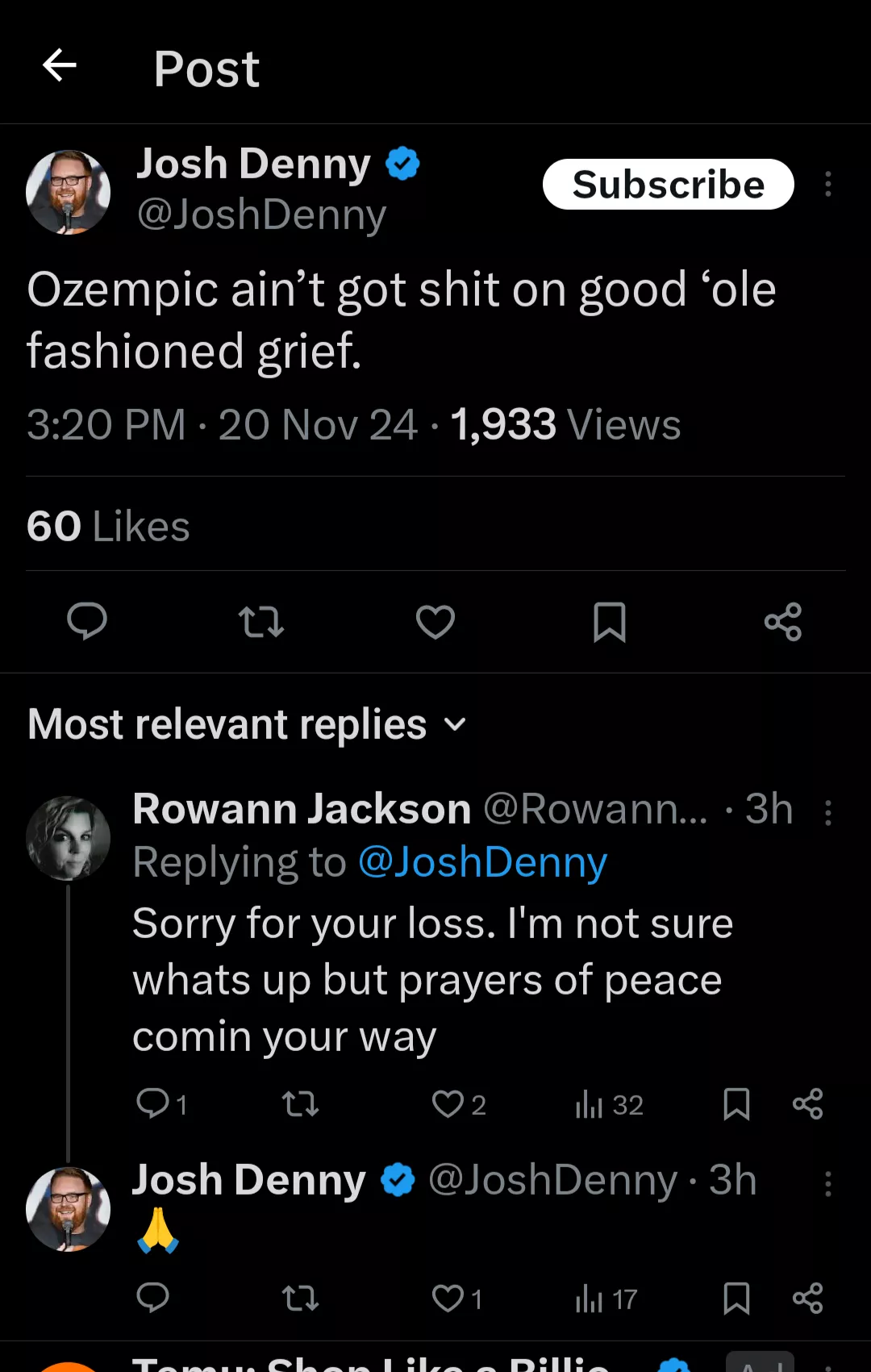 Denny is going through something 