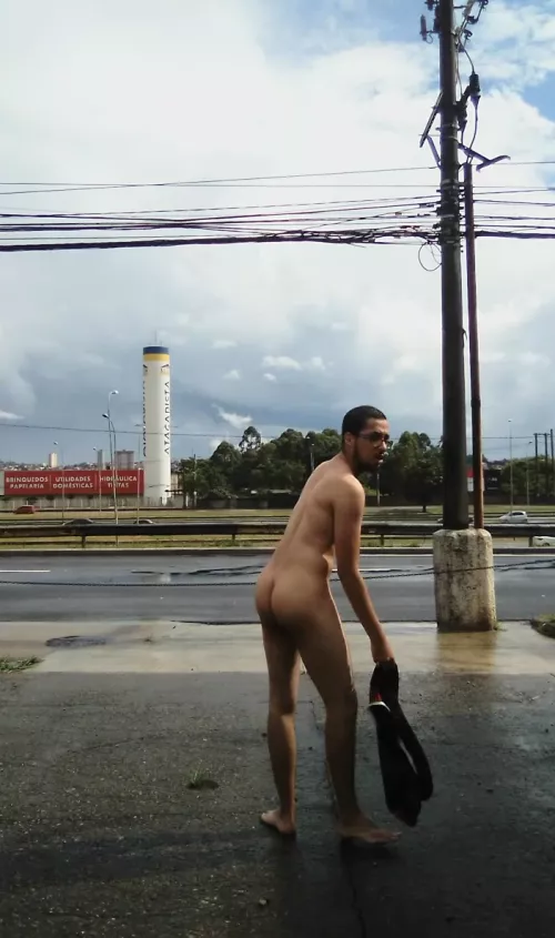 Forced to be naked in the street 