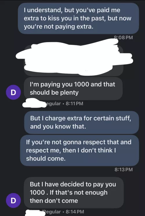 I just had to cut off my highest paying regular 😔