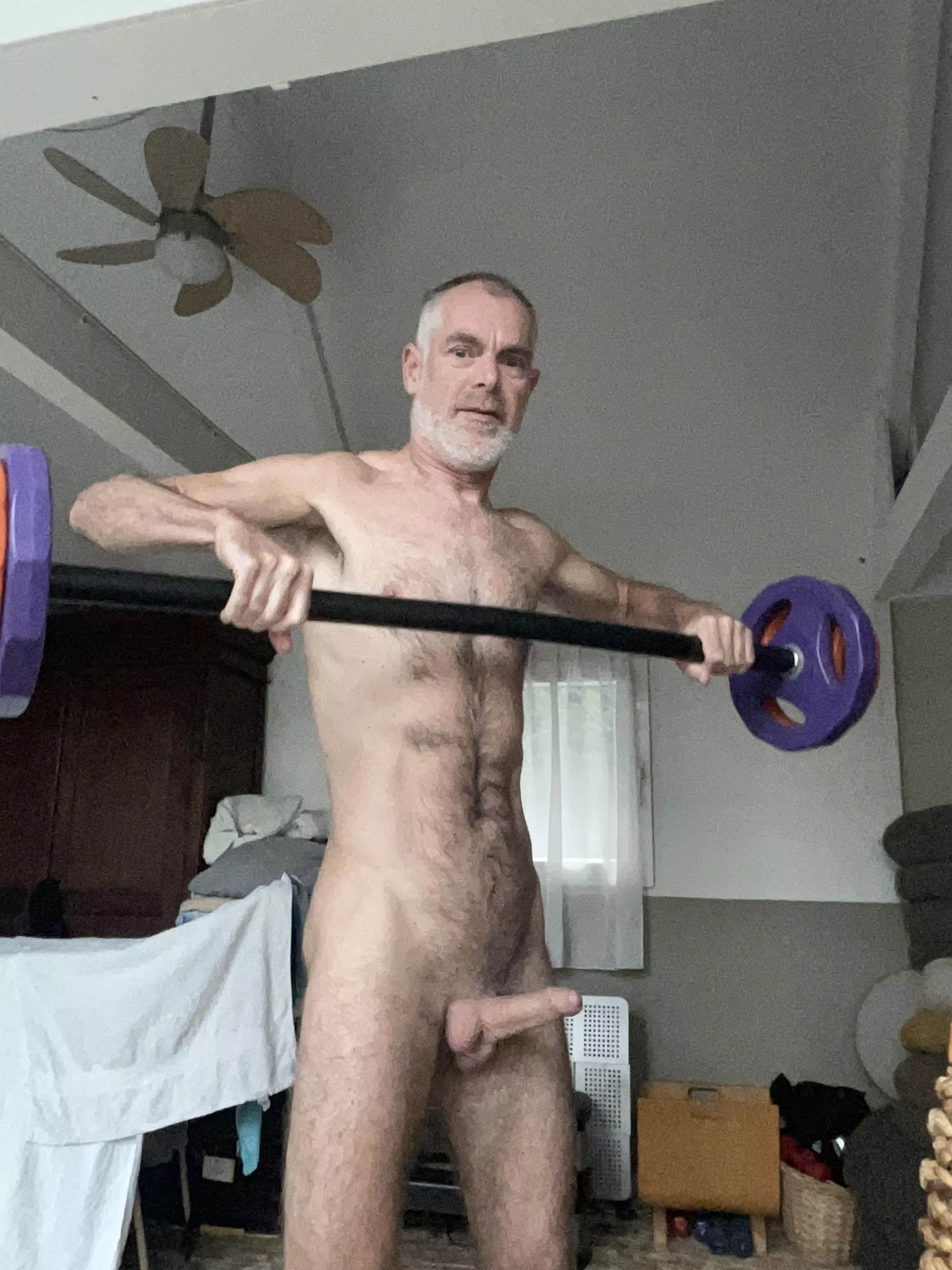 I love to do nude Home fitness