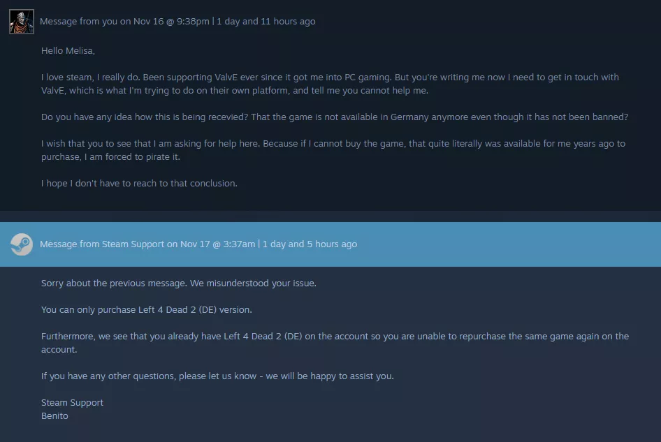 (L4D2 Uncensored Patch) Steam Support is very helpful