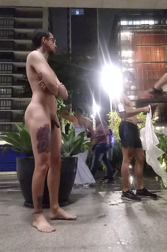 My friends forced me to be the only one naked in public, they wanted to expose my tiny dick