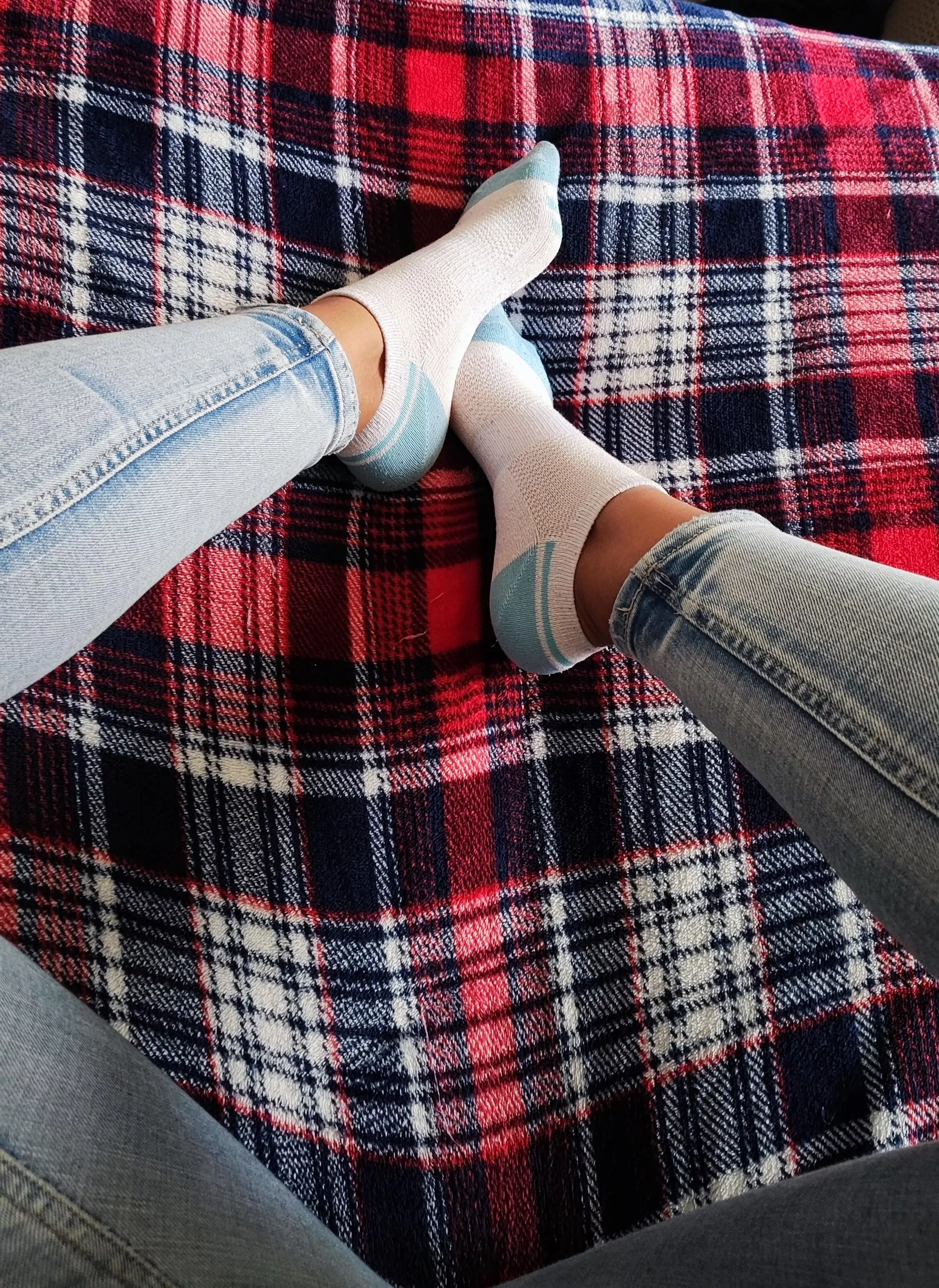 Nothing but a pair of socks… and a playful mood