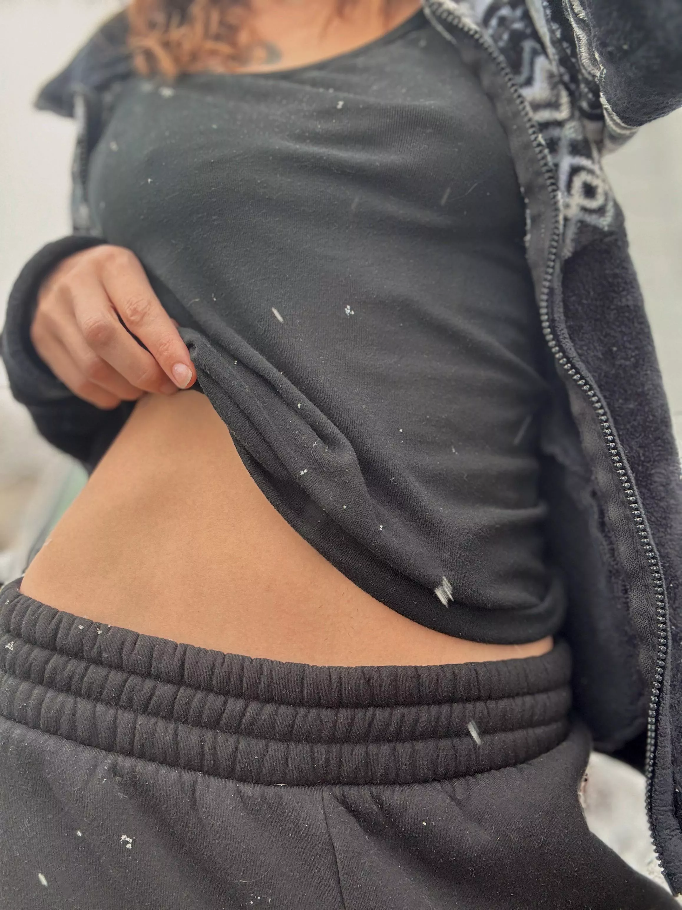 Perfect day for sweatpants on this snowy day 