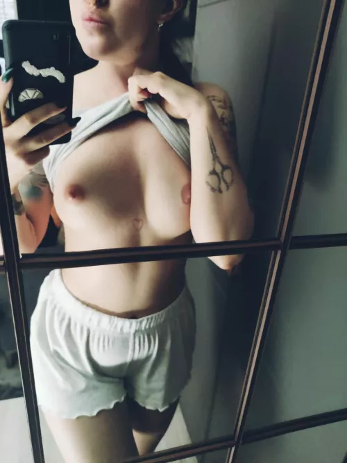 Perky tits don't need no bra