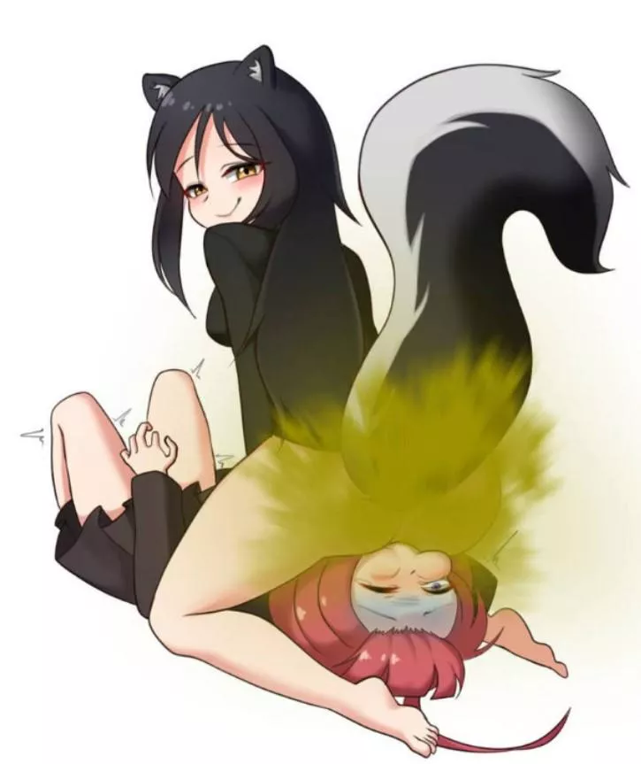 Pinned under a skunk girl (Skunk0boy)