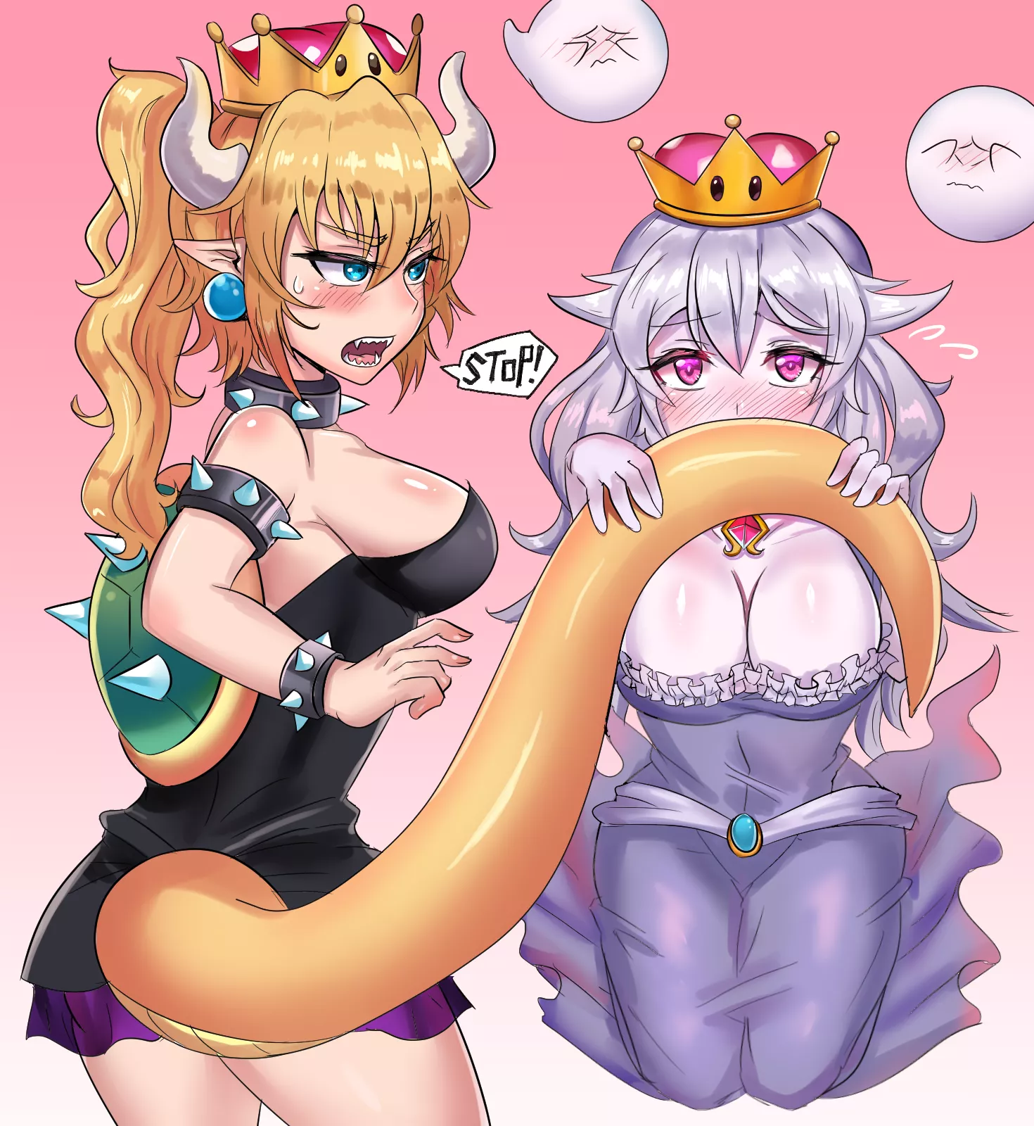 Shy Boosette and Bowsette [Mario]