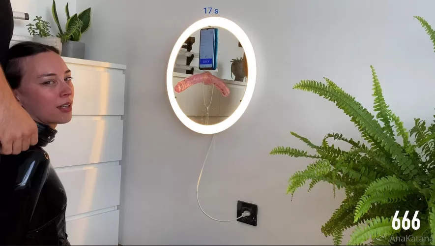 Smile of a proud sub who just finished her throat training!