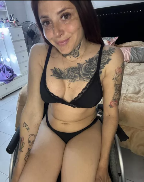 The guys never seem to notice me, maybe it's because I'm in a wheelchair. 