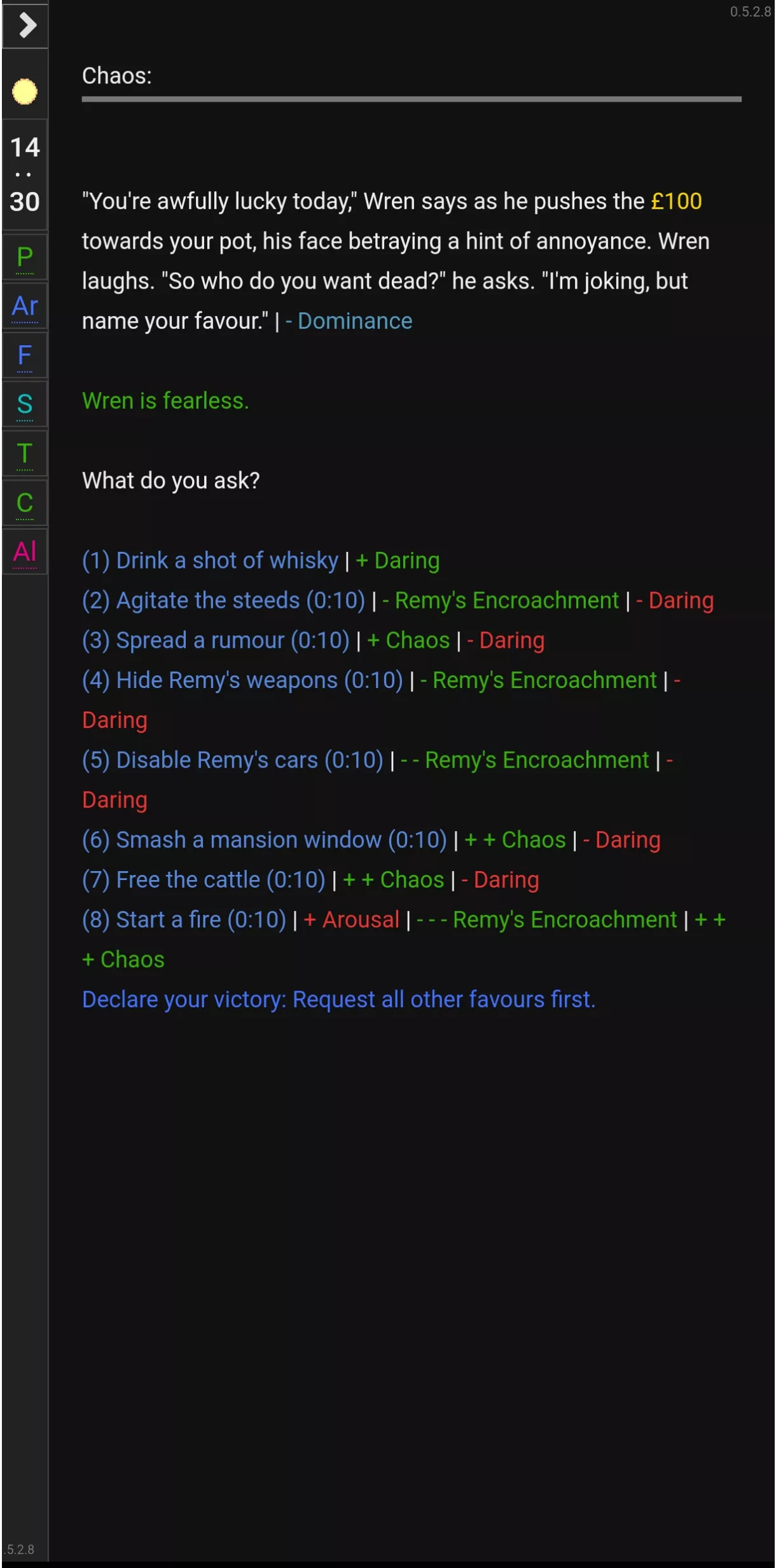 Why the hell does Wren starting a fire cause arousal for our player character? Are they intrinsically an arsonist?