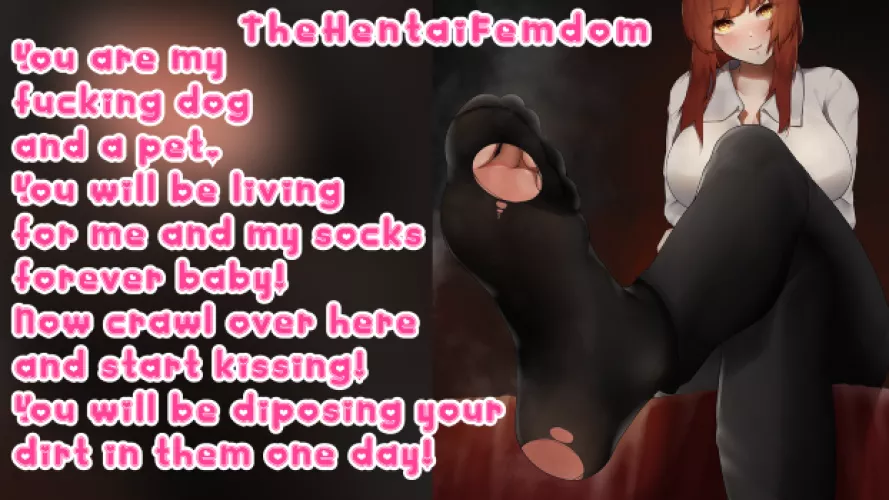 You are my fucking dot and pet. You will be living for me and my socks forever! Now crawl over herre, start kissing! One day will be be breeding my socks!