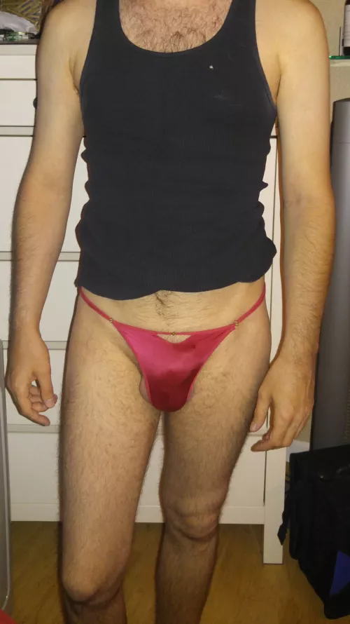 Bfs tiny cock in bright pink thong
