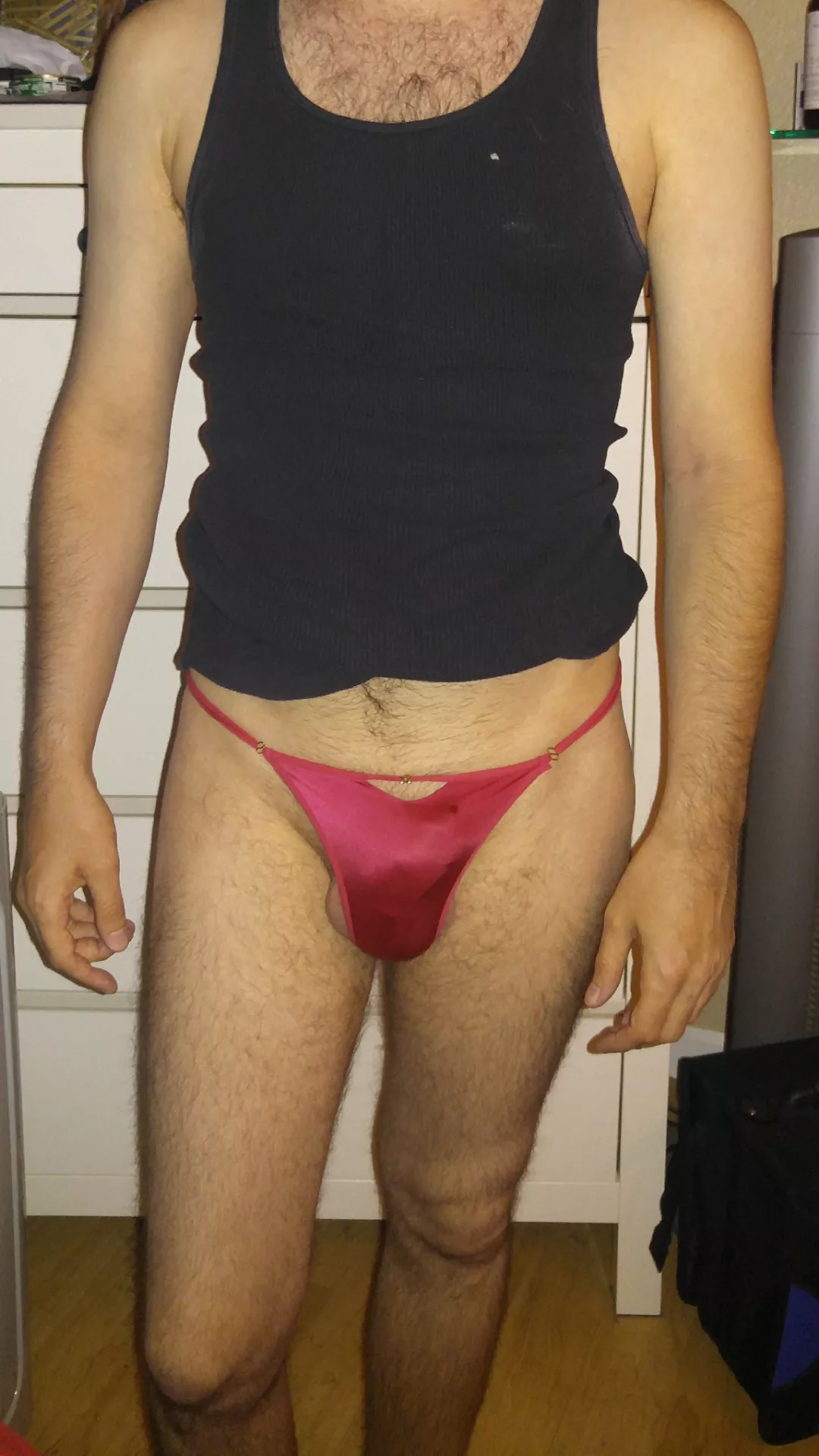 Bfs tiny cock in bright pink thong
