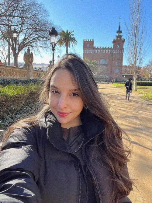 Black jacket, bold mood.