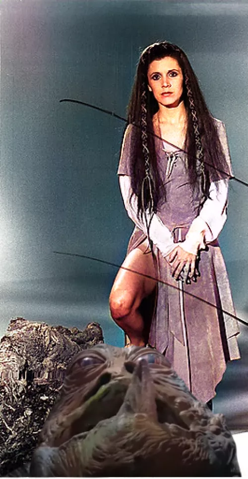 Even in her Ewok Dress, Princess Leia was smoking hot and wearing definitely NO underwear as Jabba is delightful noticing;)