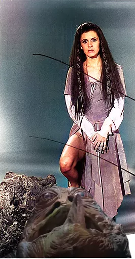 Even in her Ewok Dress, Princess Leia was smoking hot and wearing definitely NO underwear as Jabba is delightful noticing;)