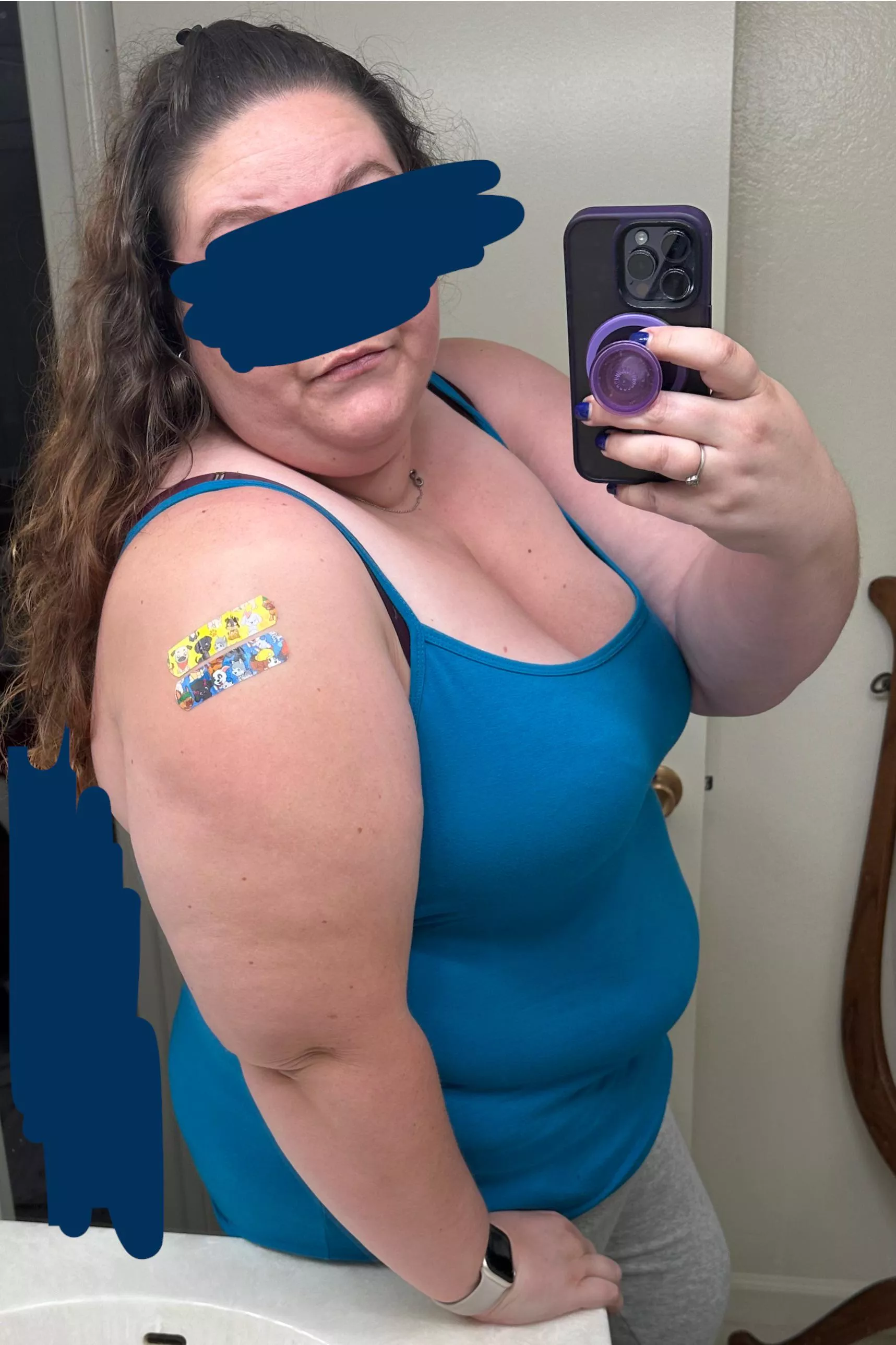 Got my vaccines today. Need a good boy to make me feel better. Not coincidence they have me puppy bandaids 😉