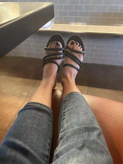 Had to take a pic of my feet in these sandals while at dinner