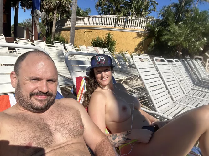 Hey if you see us today or tomorrow come say hi! Looking to have some fun. Single guy preferably, but will talk to couples!! 