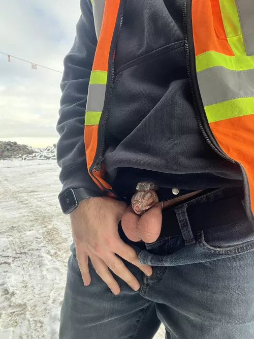 Icy outside and inside my work gear today