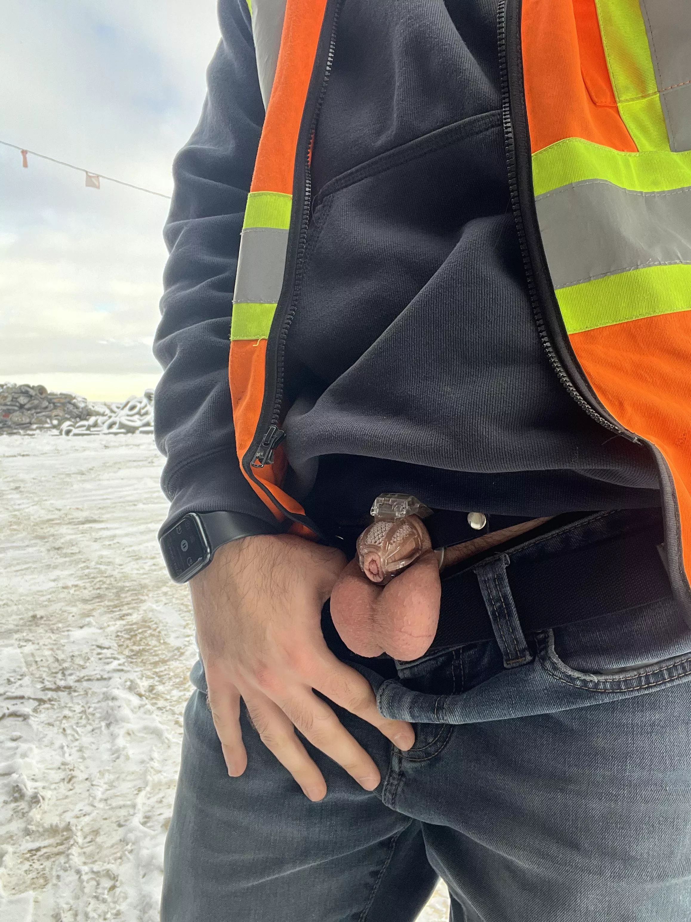 Icy outside and inside my work gear today