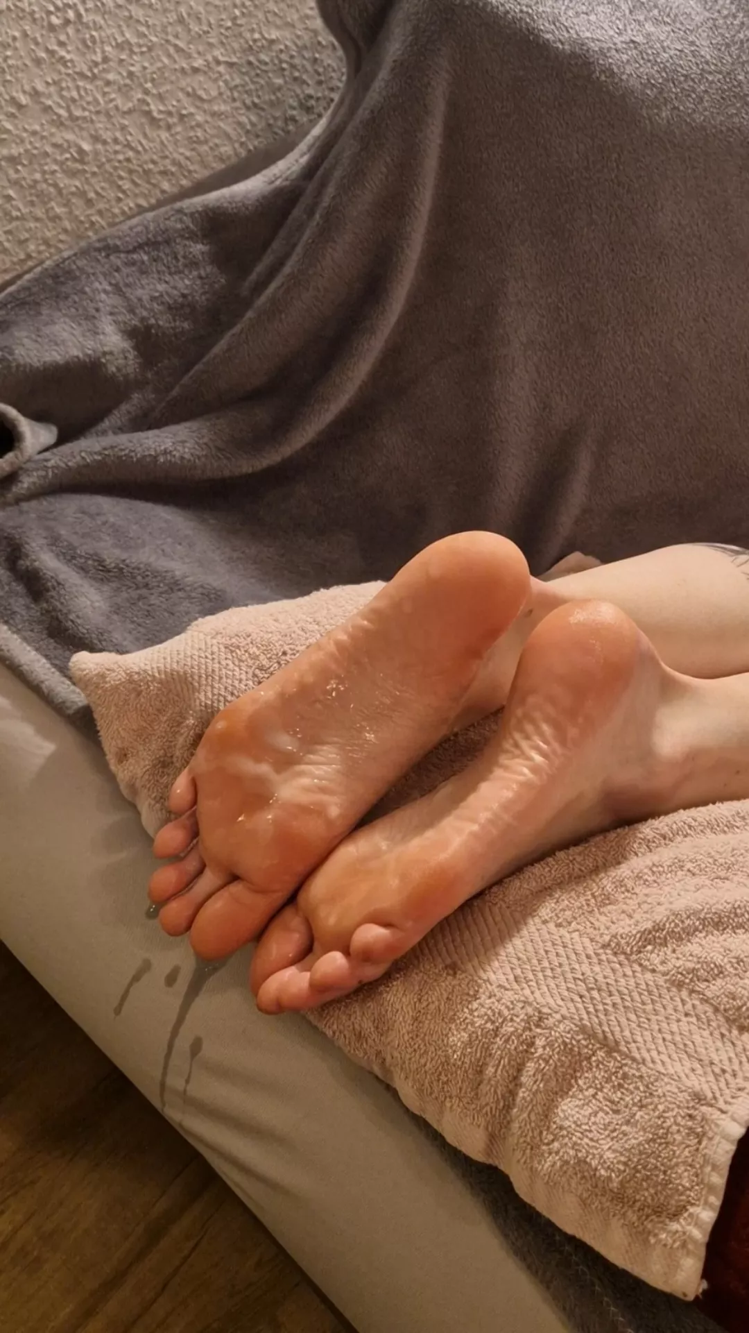 Just drenched my girlfriends soles 