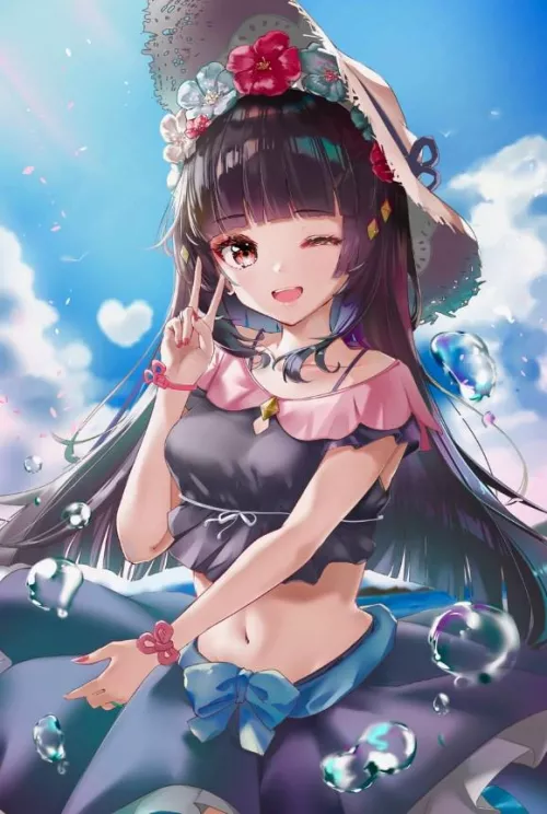 midriff cute yun jin (genshin impact)