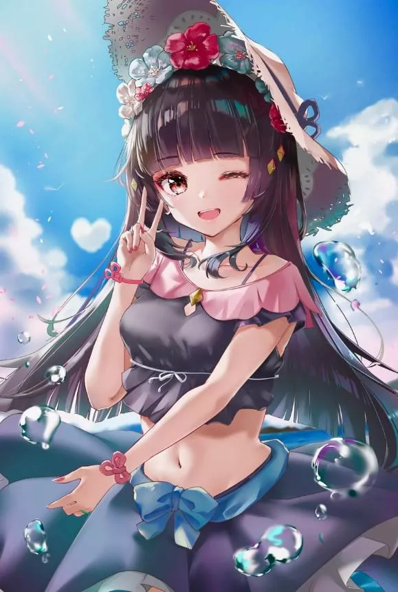 midriff cute yun jin (genshin impact)