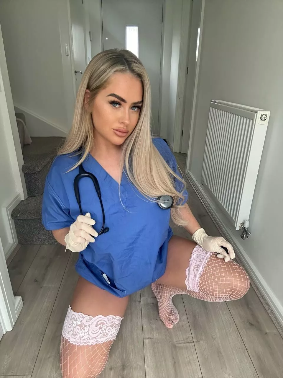 Naughty nurse on duty.