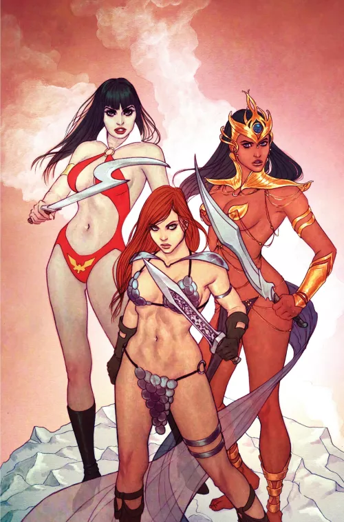 Pick ONE: Vampirella (Vampirella), Red Sonja (Conan the Barbarian), or Dejah Thoris (A Princess of Mars)