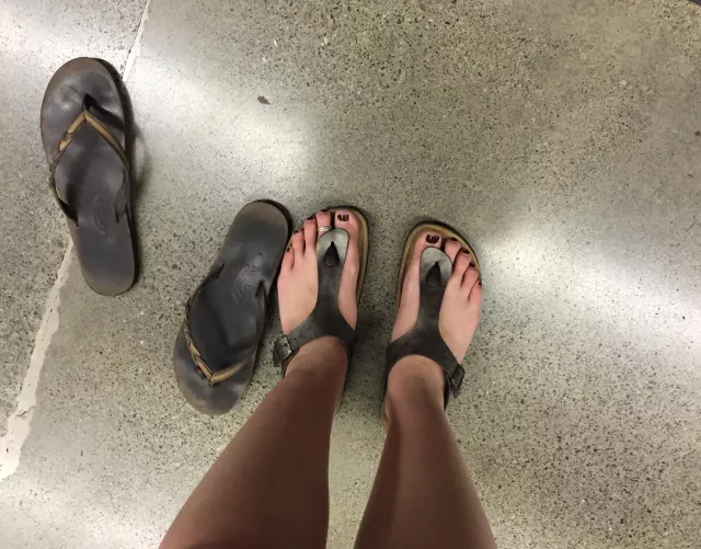 Put in my friend’s sandals for fun one time 😄