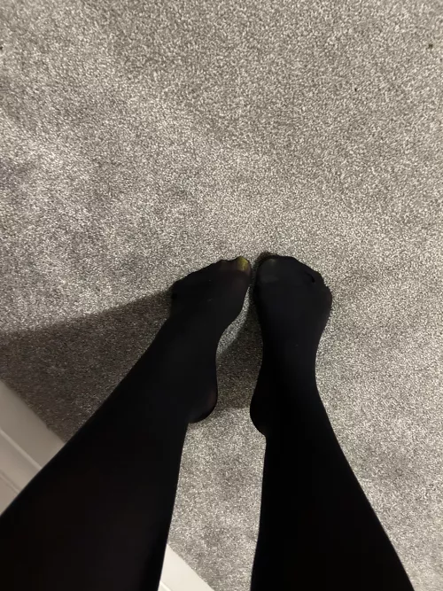 Ready to get these off after a long day at work. I love how you can see the yellow poking through!