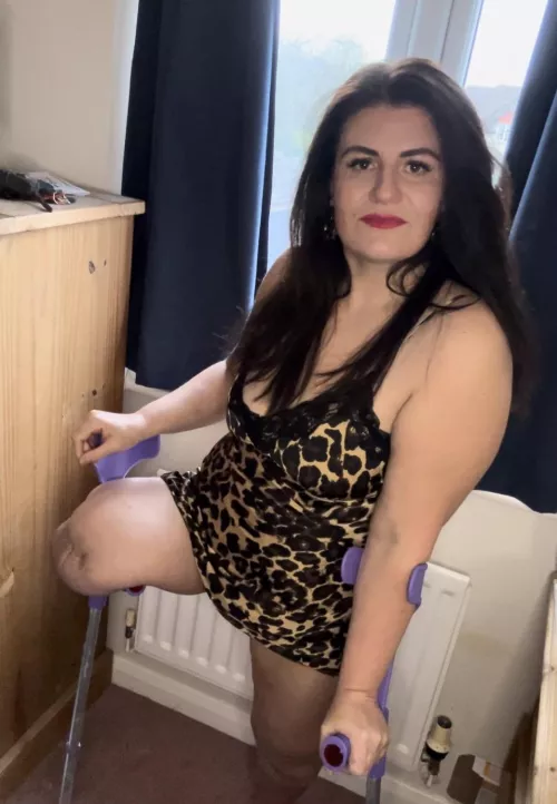 Resting on my crutches