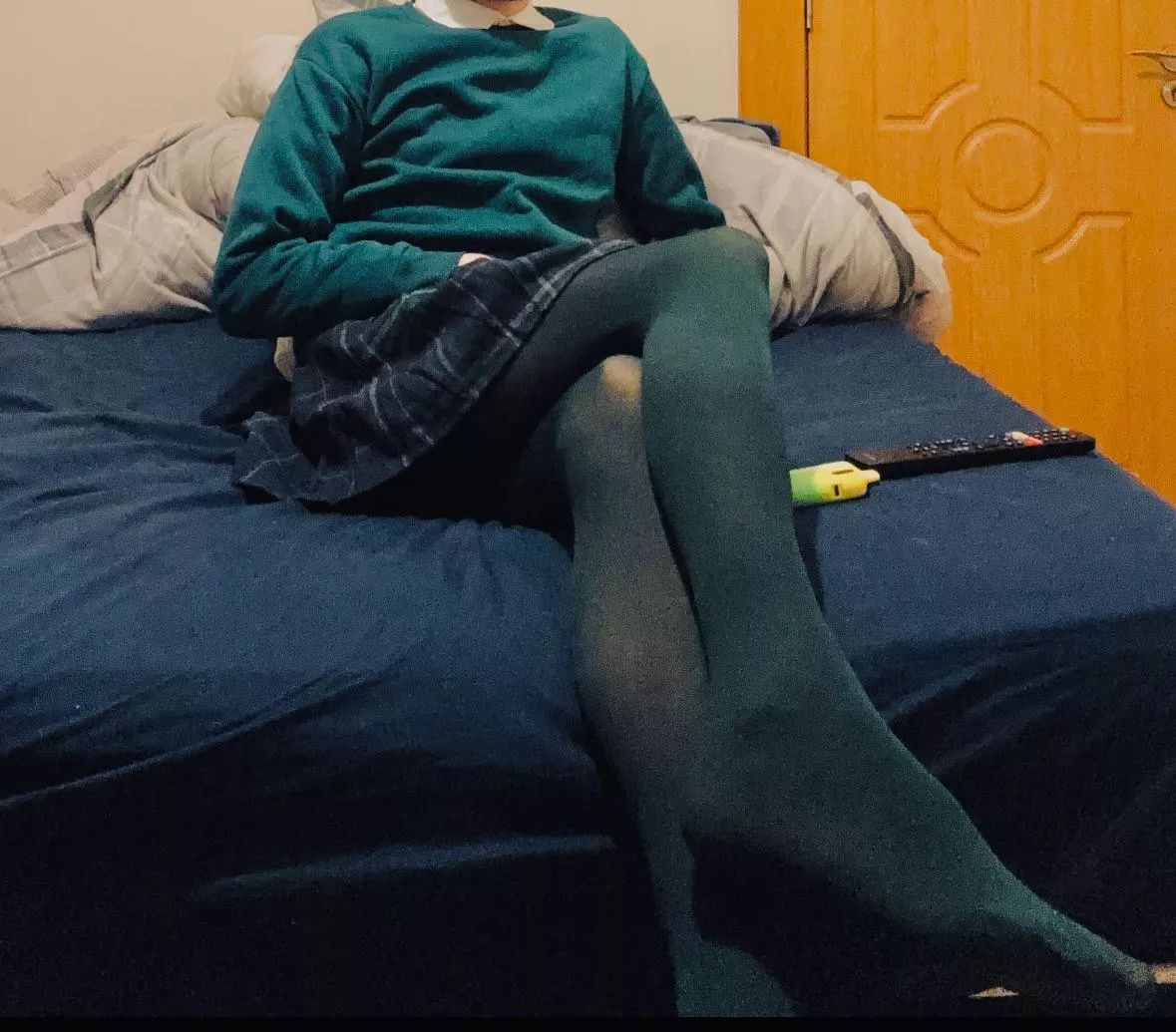 Sissy school girl in her pretty uniform 