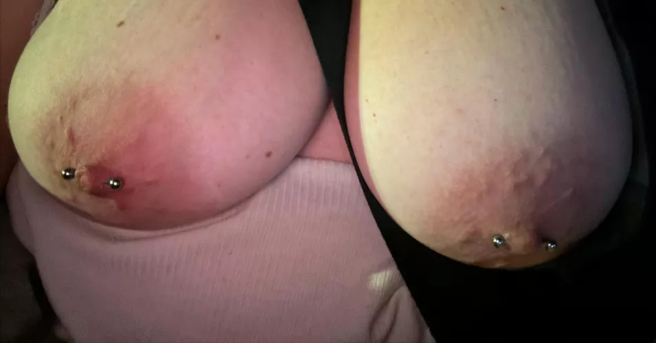  #sliverdollarnipples, #silver$nipples, #pierced, #hotwifw