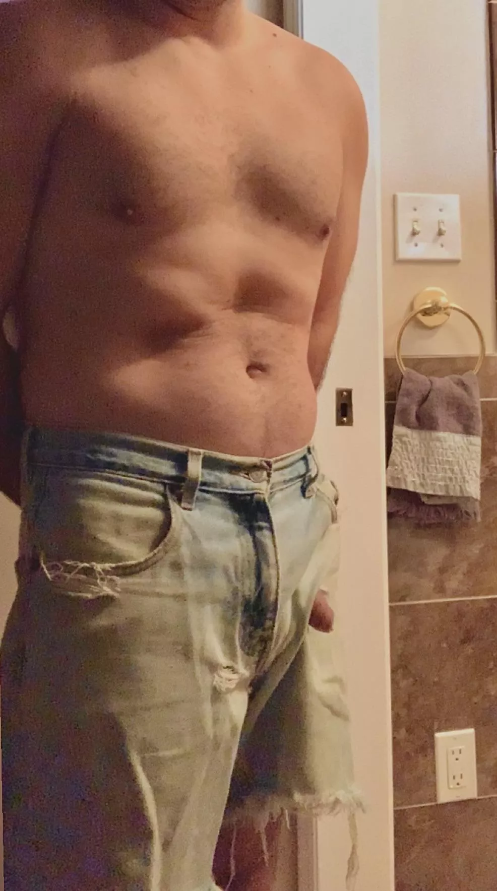 The end of an era. The time has finally come to retire this pair since my dick managed to find its way through that hole at the park. 