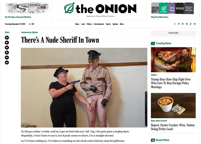 The Onion - There's a Nude Sheriff in Town!