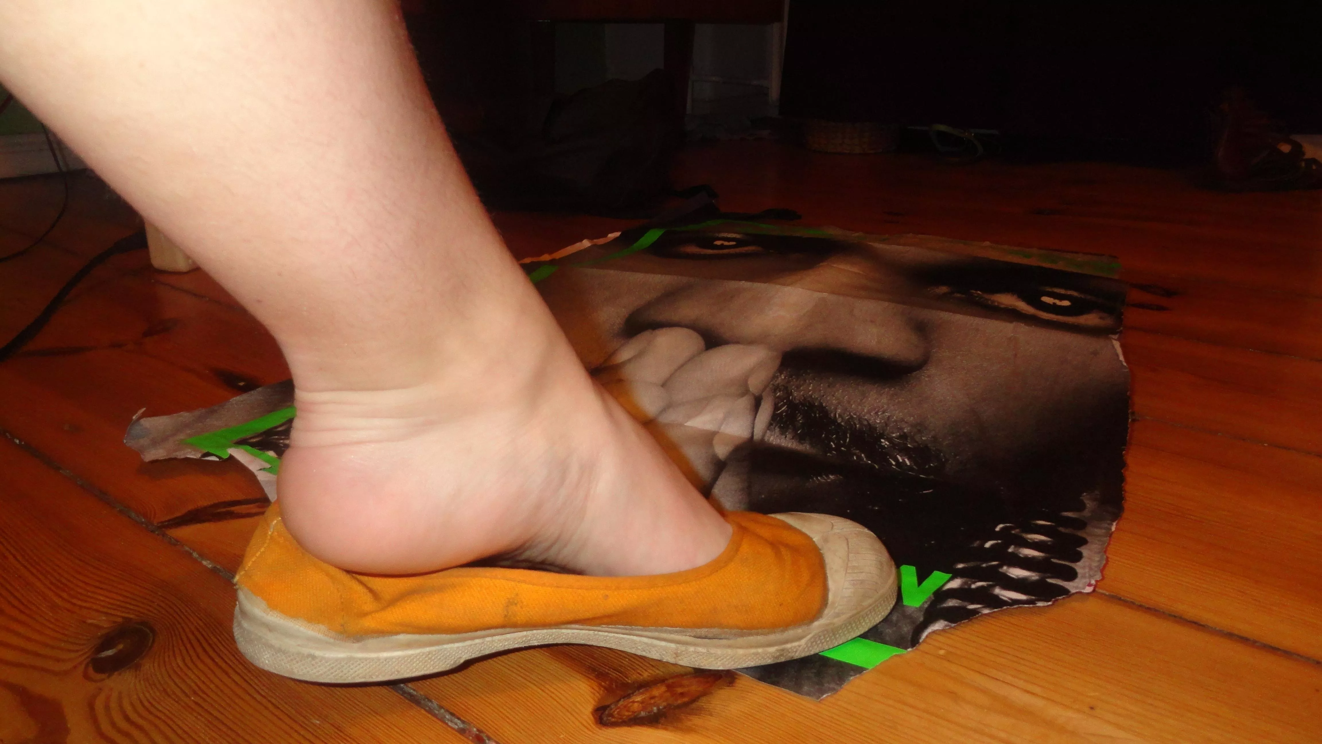 To place on something hard and dry...
