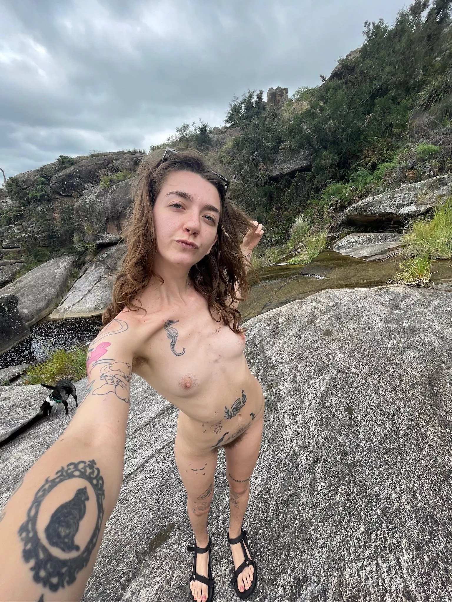 Your baby has a cute bush and pretty feet
